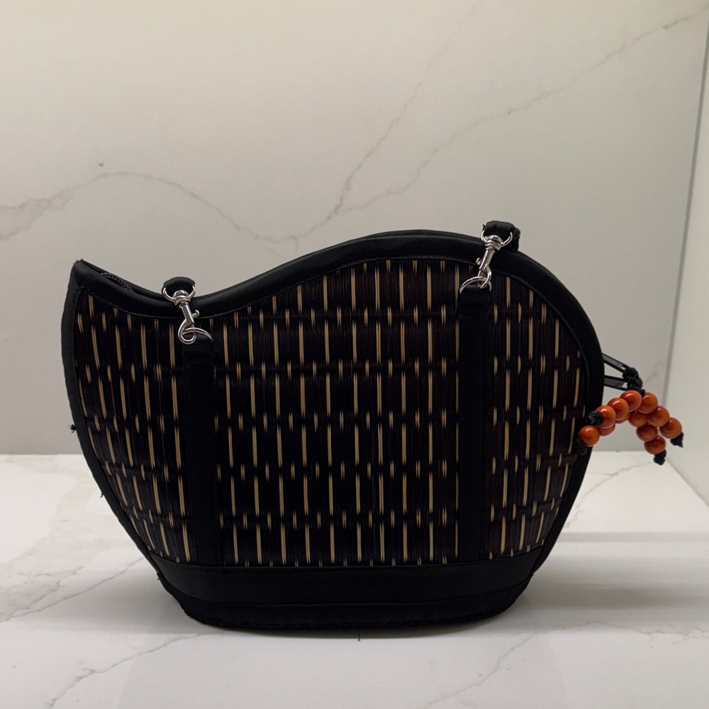 Beautiful woven black and cream purse